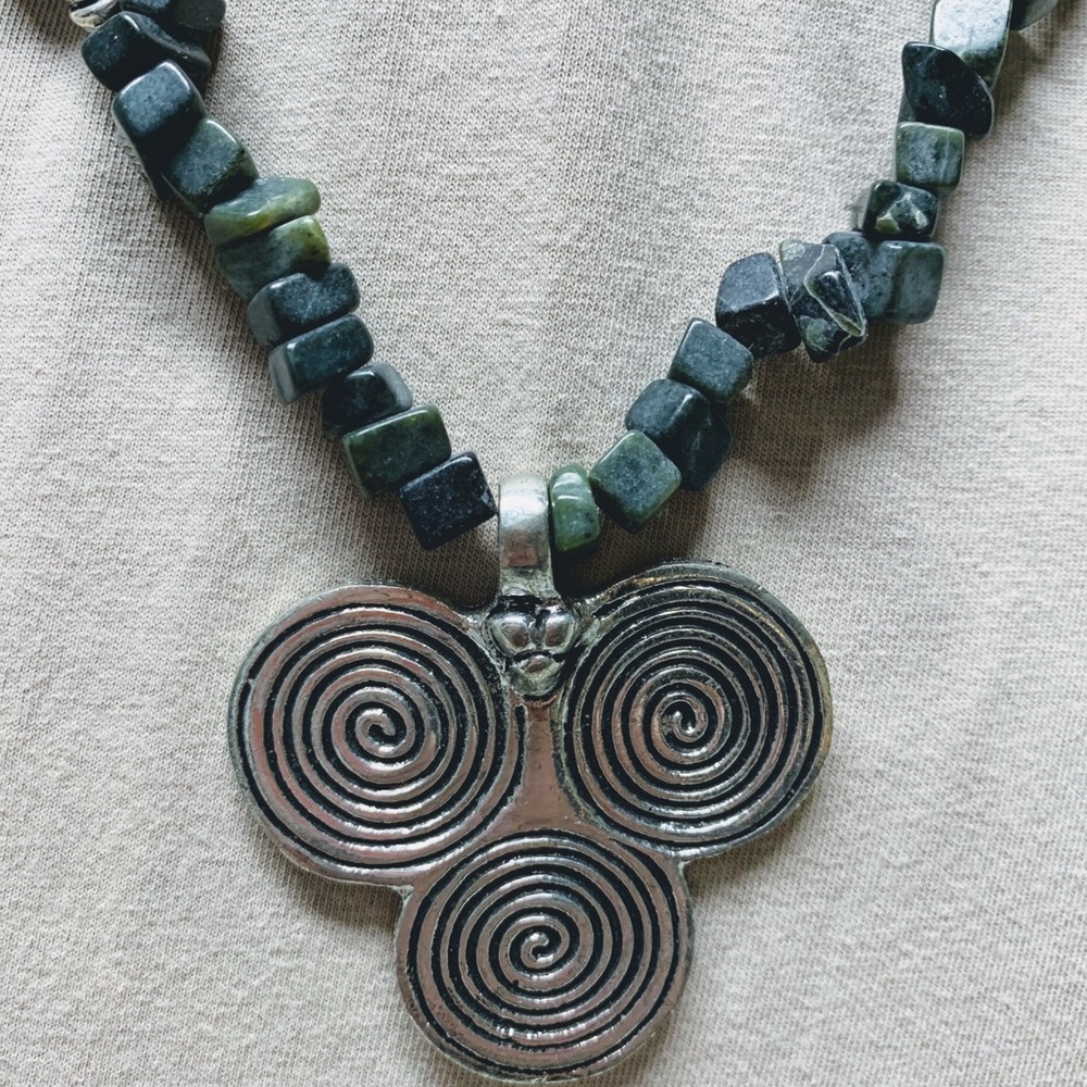 Handcrafted Moss Agate necklace